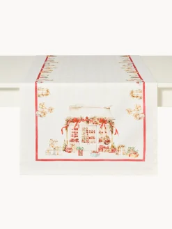 Runner|Tovaglie E Runner Natalizi|Runner in drill di puro cotone Gloriosa by Tessitura Randi Bianco