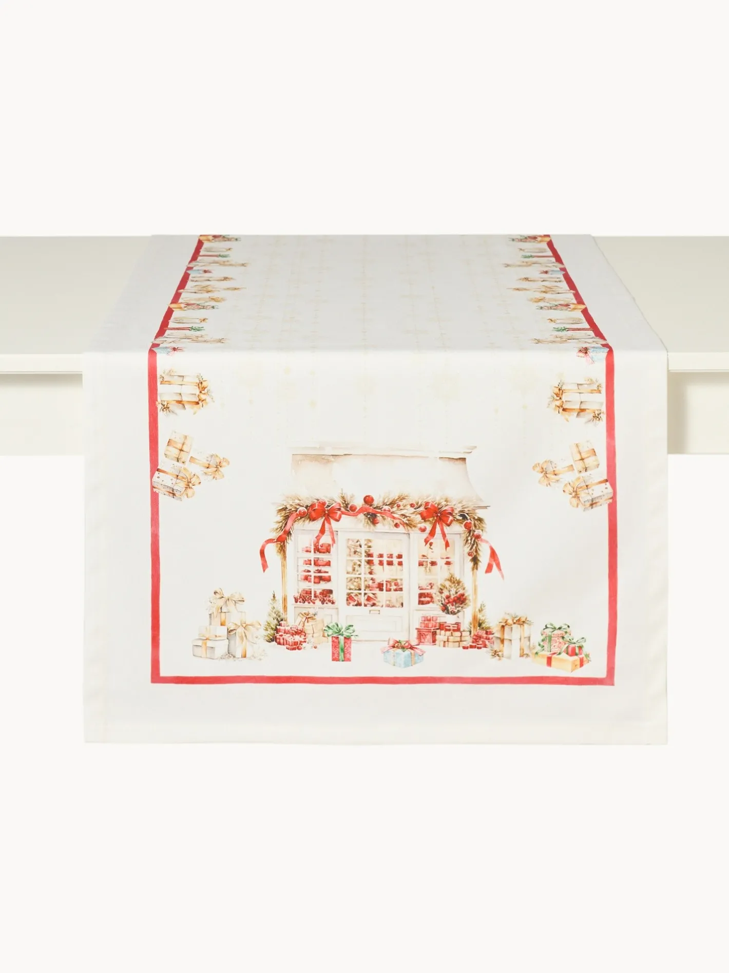 Runner|Tovaglie E Runner Natalizi|Runner in drill di puro cotone Gloriosa by Tessitura Randi Bianco