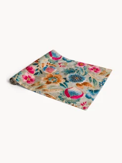 Biancheria Da Tavola|Runner|Runner in twill di puro cotone stampa floreale Multicolor