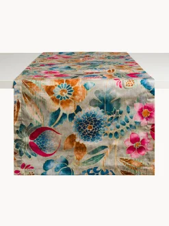 Biancheria Da Tavola|Runner|Runner in twill di puro cotone stampa floreale Multicolor