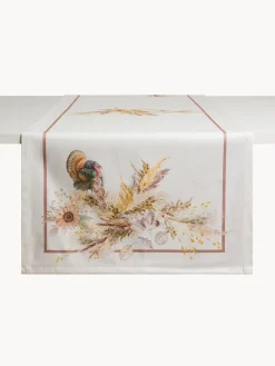 coincasa Biancheria Da Tavola|Runner|Runner Pampas by Tessitura Randi in drill di puro cotone stampato Bianco