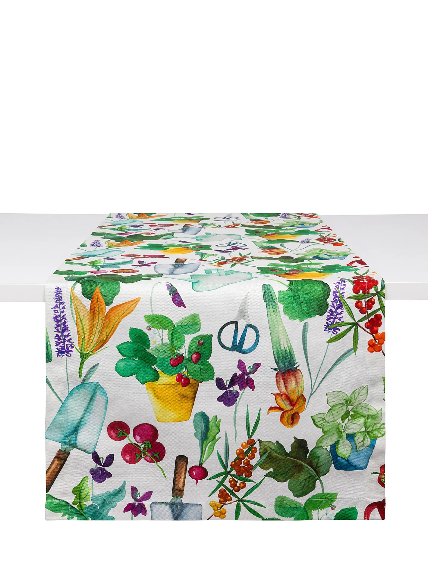 coincasa Biancheria Da Tavola|Runner|Runner panama di cotone stampa vegetale Multicolor