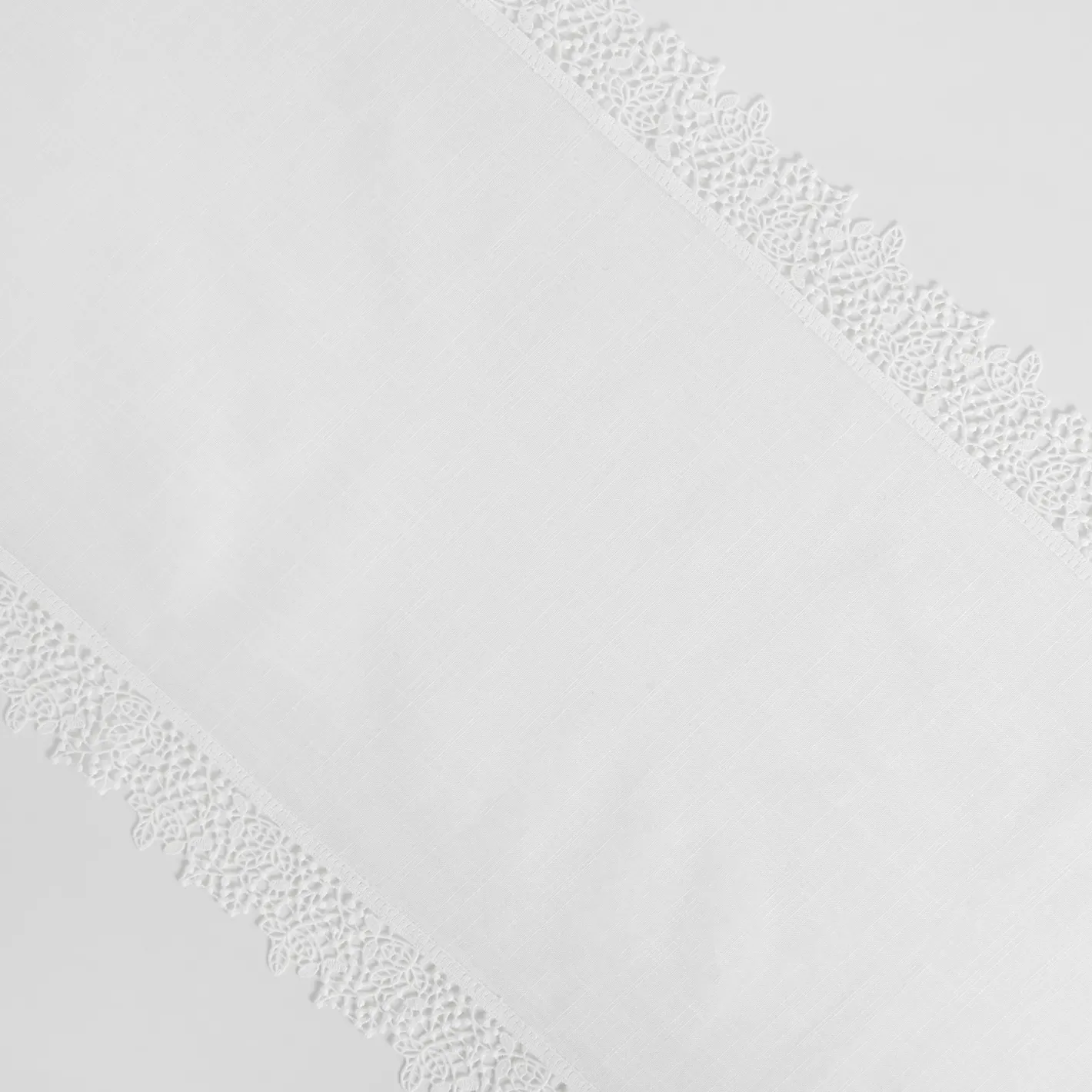 coincasa Biancheria Da Tavola|Runner|Runner puro cotone bordo in pizzo Bianco