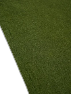 coincasa Biancheria Da Tavola|Runner|Runner puro lino lavato tinta unita Verde scuro