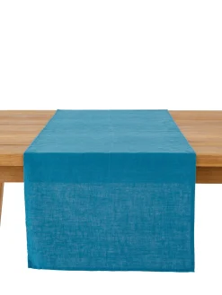 coincasa Biancheria Da Tavola|Runner|Runner puro lino lavato tinta unita Petrolio