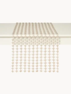 coincasa Runner|Tovaglie E Runner Natalizi|Runner traforato in lurex argento Grigio argento