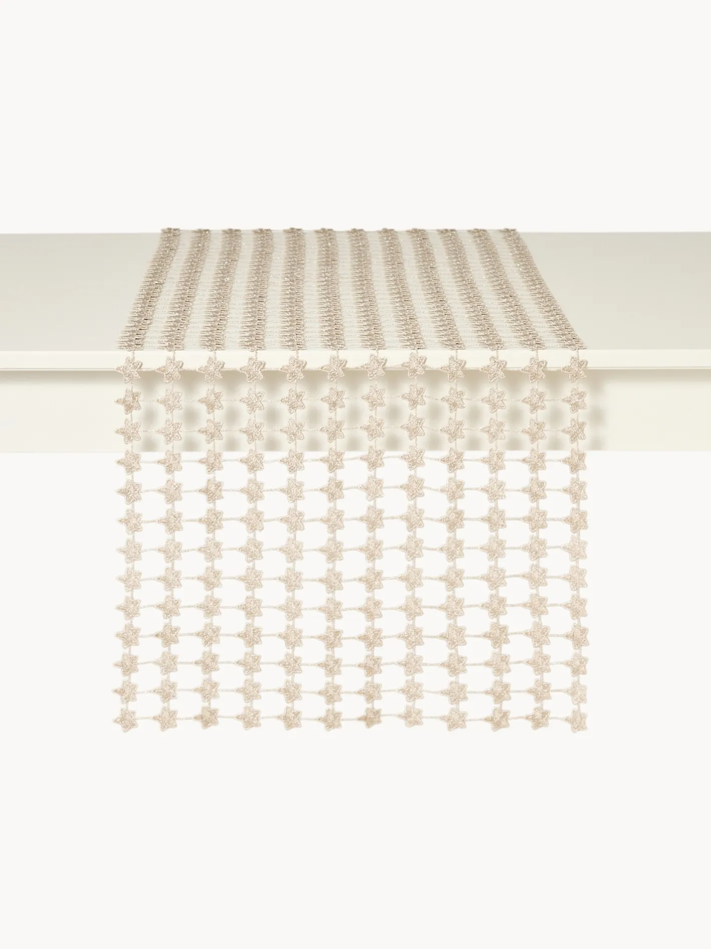 coincasa Runner|Tovaglie E Runner Natalizi|Runner traforato in lurex argento Grigio argento