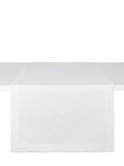 coincasa Biancheria Da Tavola|Runner|Runner twill di cotone con ricamo Bianco