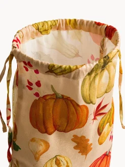 coincasa Accessori E Utensili Cucina|Sacchetto con lacci regolabili in panama di puro cotone stampa zucche Beige