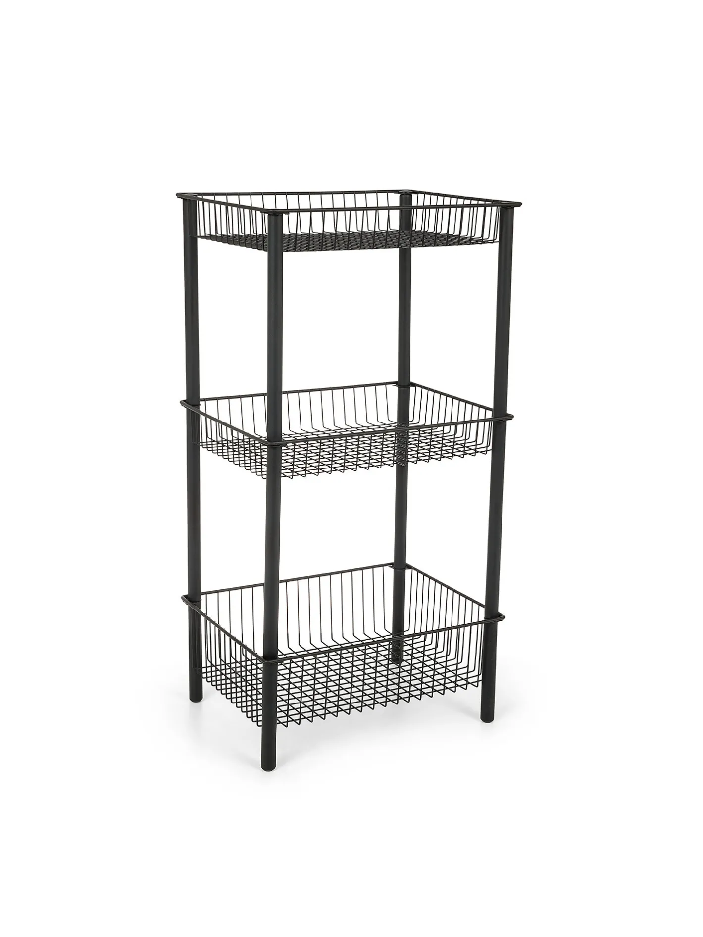 coincasa Accessori Bagno|Biancheria Bagno|Scaffale portaoggetti 3 ceste Nero