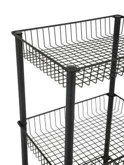 coincasa Accessori Bagno|Biancheria Bagno|Scaffale portaoggetti 3 ceste Nero