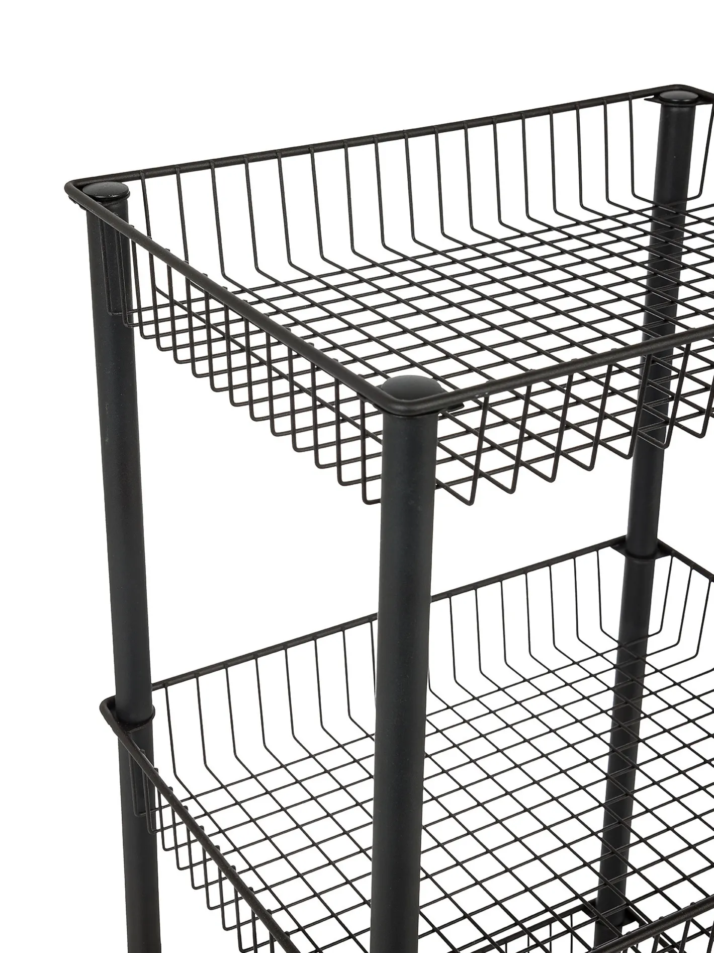 coincasa Accessori Bagno|Biancheria Bagno|Scaffale portaoggetti 3 ceste Nero