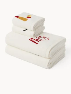 Asciugamani|Bagno|Set 2 asciugamani in spugna di cotone per Lui&Lei Bianco