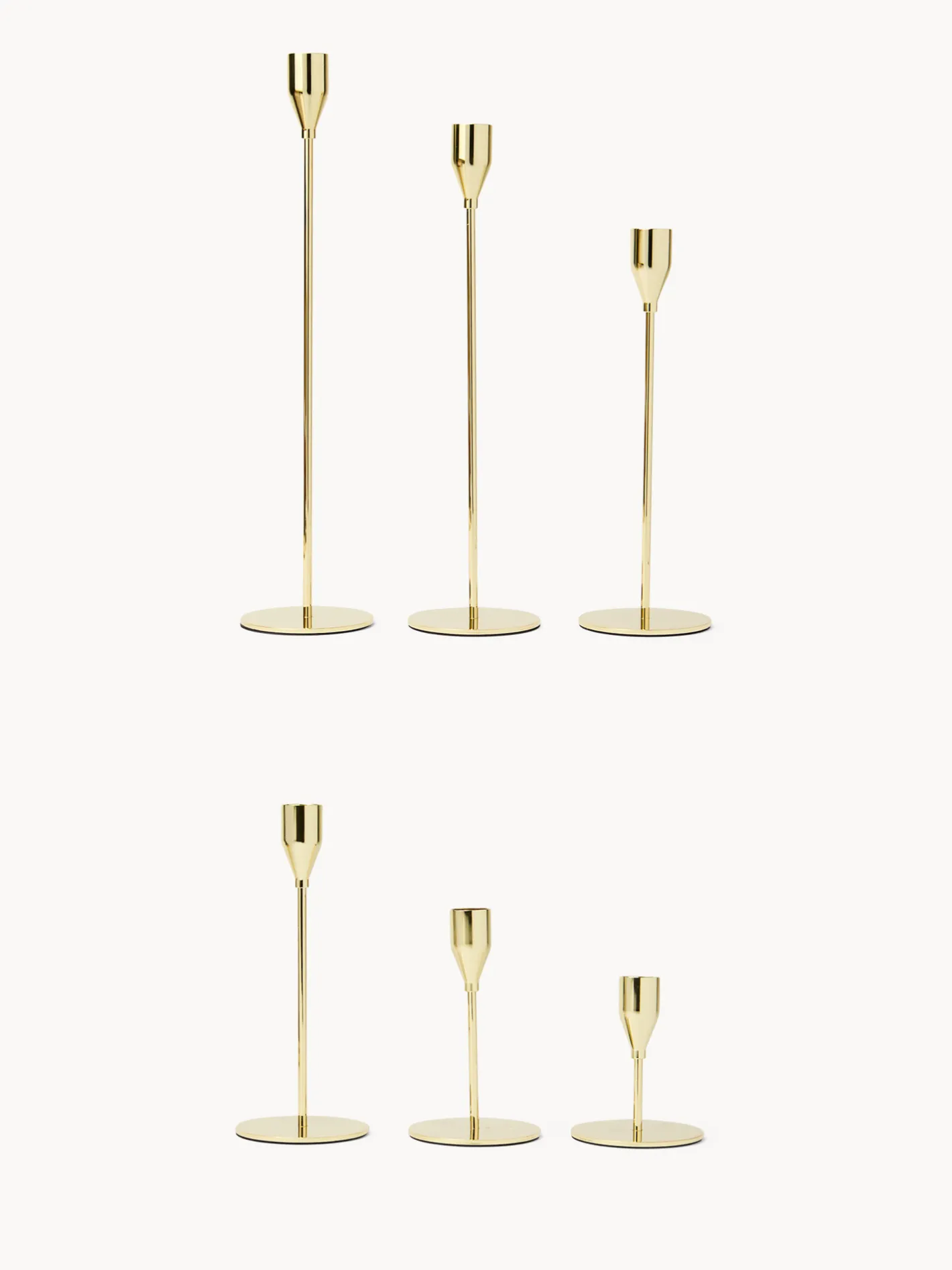 coincasa Candele E Diffusori|Candele Natalizie|Set 6 candelieri dorati Oro