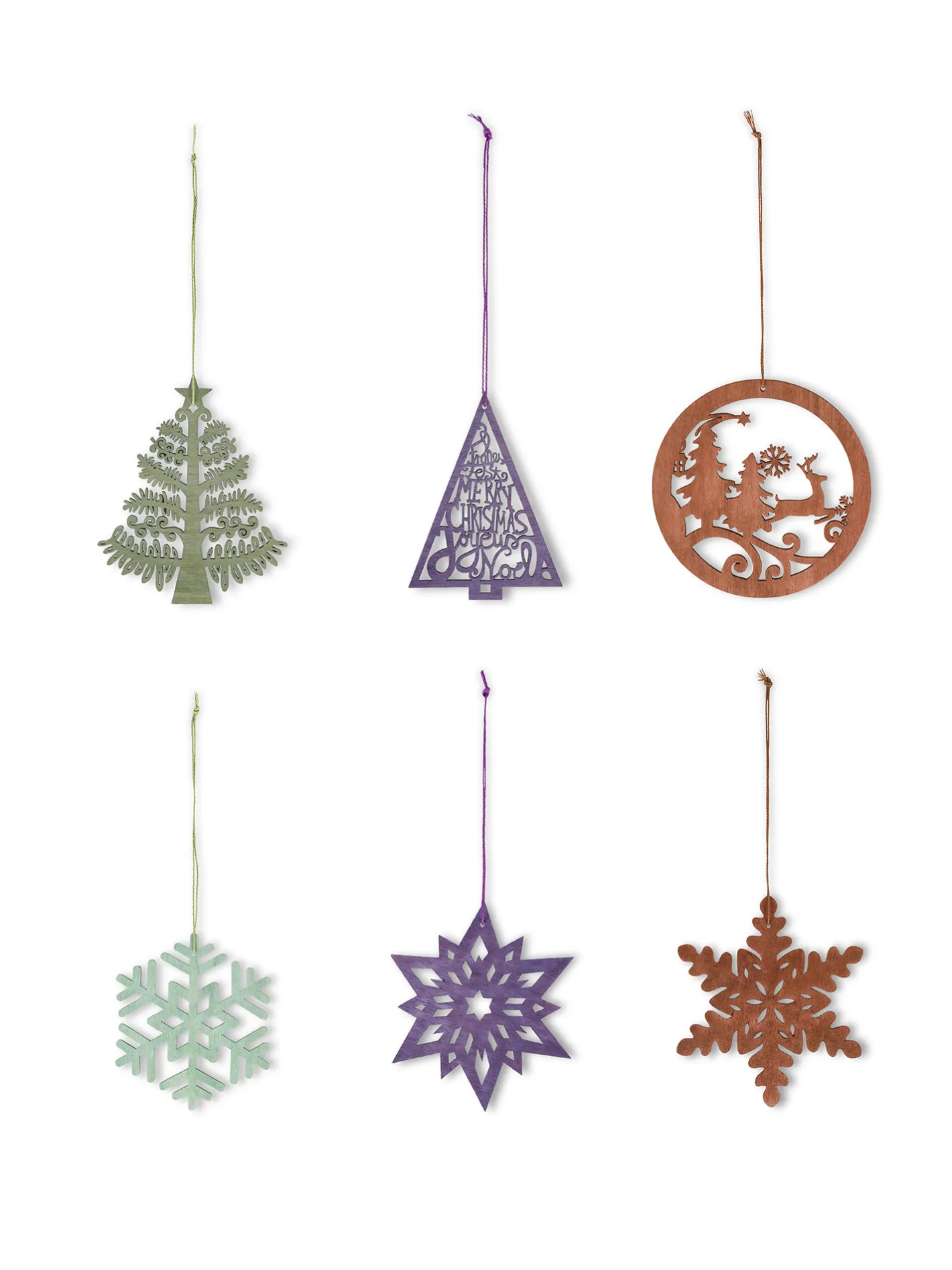 coincasa Altre Decorazioni|Set 6 decori in legno Verde