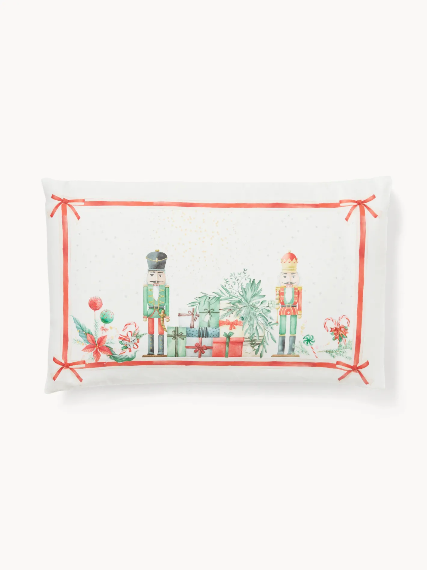 coincasa Federe E Copricuscini|Camera Da Letto|Set 2 federe in cotone stampa natalizia by Tessiture Randi Bianco
