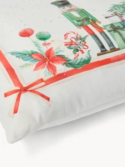 coincasa Federe E Copricuscini|Camera Da Letto|Set 2 federe in cotone stampa natalizia by Tessiture Randi Bianco