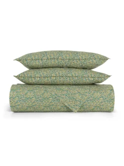 society limonta Biancheria Da Letto|Federe E Copricuscini|Set 2 federe percalle di cotone stampato Special Capsule SOCIETY Made in Italy per Coincasa Verde