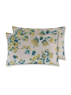 society limonta Biancheria Da Letto|Federe E Copricuscini|Set 2 federe percalle di cotone stampato Special Capsule SOCIETY Made in Italy per Coincasa Beige