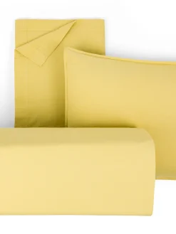 society limonta Biancheria Da Letto|Federe E Copricuscini|Set 2 federe percalle di cotone stampato Special Capsule SOCIETY Made in Italy per Coincasa Giallo limone