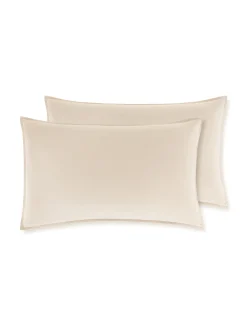 society limonta Federe E Copricuscini|Biancheria Da Letto|Set 2 federe percalle di cotone stampato Special Capsule SOCIETY Made in Italy per Coincasa Beige
