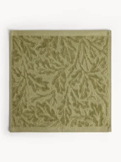 coincasa Asciugamani|Set 2 lavette in cotone velour motivo in rilievo Verde