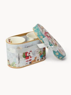 coincasa Tazze, Mug E Tazzine|Tazze, Mug E Tazzine Natalizie|Set 2 mug in new bone china Babbo Natale vintage Bianco