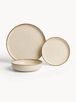 coincasa Piatti|Set 12 piatti in porcellana Bianco avorio