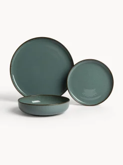 coincasa Piatti|Set 12 piatti in porcellana Azzurro