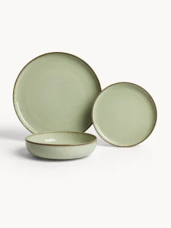 coincasa Piatti|Set 12 piatti in porcellana Verde