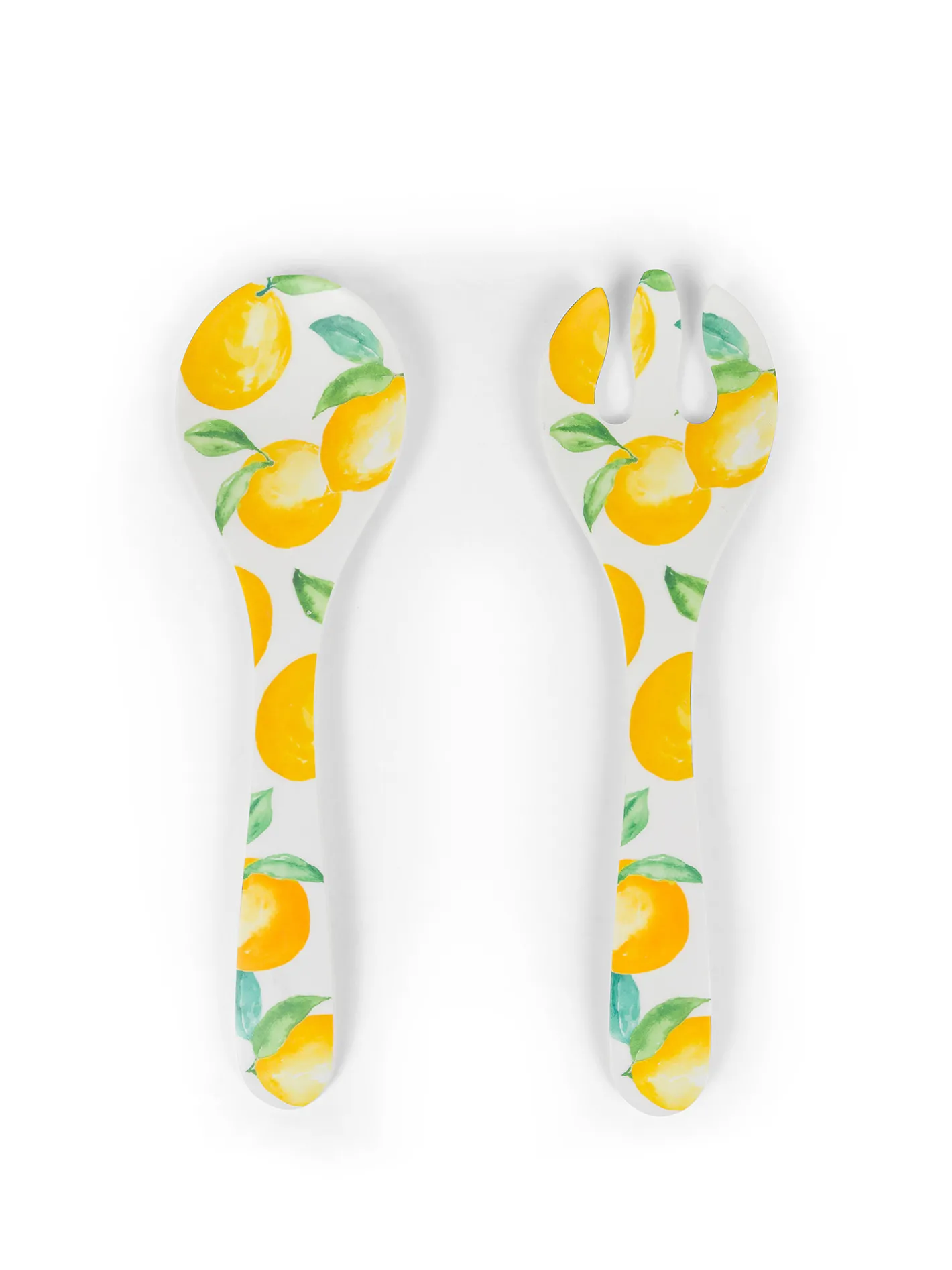 coincasa Picnic E Tempo Libero|Set 2 posate melammina motivo limoni Bianco
