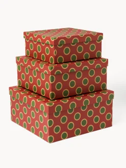 coincasa Altre Decorazioni Natalizie|Set 3 scatole quadrate Rosso