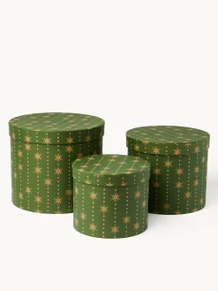 coincasa Altre Decorazioni Natalizie|Set 3 scatole rotonde Verde