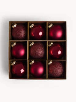 coincasa Palline|Set 9 sfere in vetro Rosso