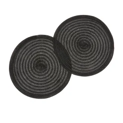 coincasa Biancheria Da Tavola|Tovagliette|Set 2 tovagliette trama intrecciata Nero