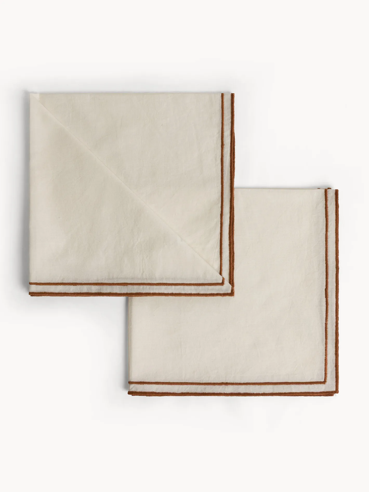 coincasa Biancheria Da Tavola|Tovaglie E Tovaglioli|Set 2 tovaglioli in cotone con overlock a contrasto Bianco