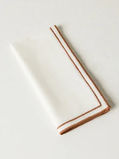 coincasa Biancheria Da Tavola|Tovaglie E Tovaglioli|Set 2 tovaglioli in cotone con overlock a contrasto Bianco