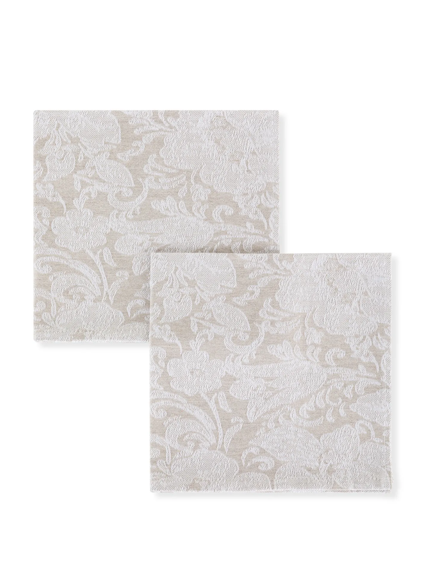 coincasa Biancheria Da Tavola|Tovaglie E Tovaglioli|Set 2 tovaglioli lino e cotone motivo ornamentale Bianco