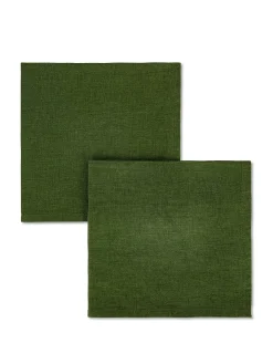 coincasa Biancheria Da Tavola|Tovaglie E Tovaglioli|Set 2 tovaglioli puro lino lavato tinta unita Verde scuro