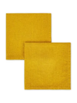 coincasa Biancheria Da Tavola|Tovaglie E Tovaglioli|Set 2 tovaglioli puro lino lavato tinta unita Giallo ocra