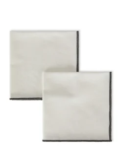 coincasa Biancheria Da Tavola|Tovaglie E Tovaglioli|Set 2 tovaglioli slub di cotone con overlock Bianco