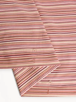 coincasa Biancheria Da Letto|Copripiumini|Set copripiumino in puro cotone a righe Viola malva