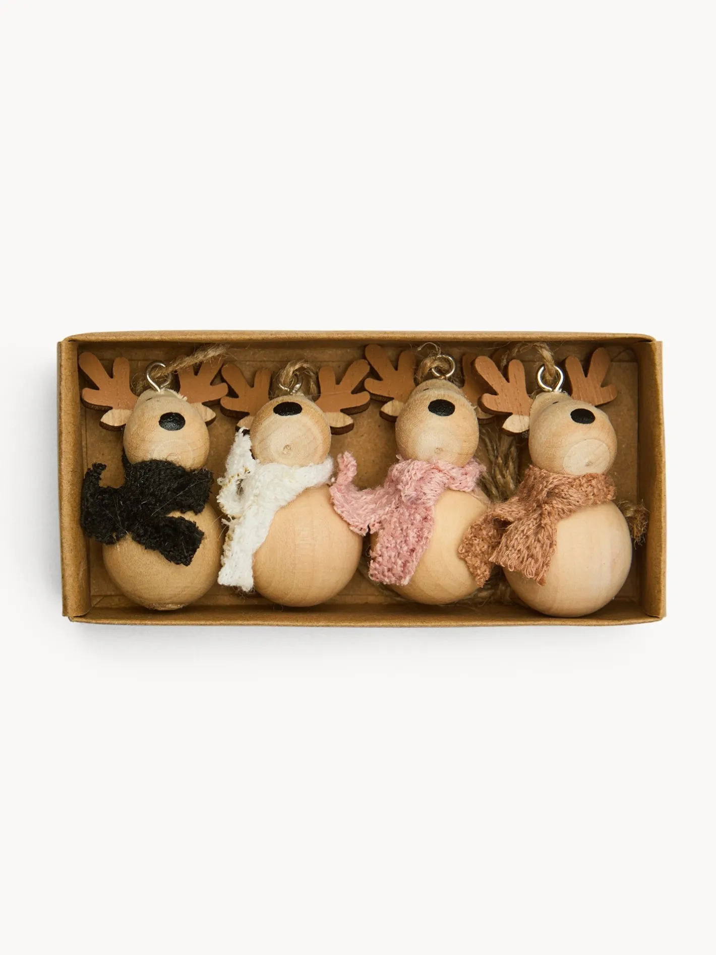 coincasa Altre Decorazioni Natalizie|Set di 4 decorazioni a forma di renna Beige
