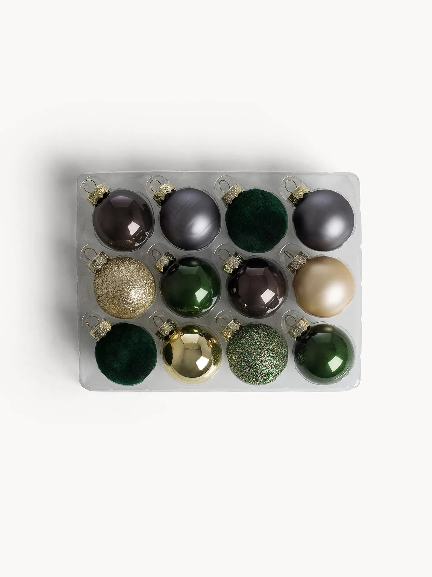 coincasa Palline|Set di 16 sfere decorazione per albero miste Verde