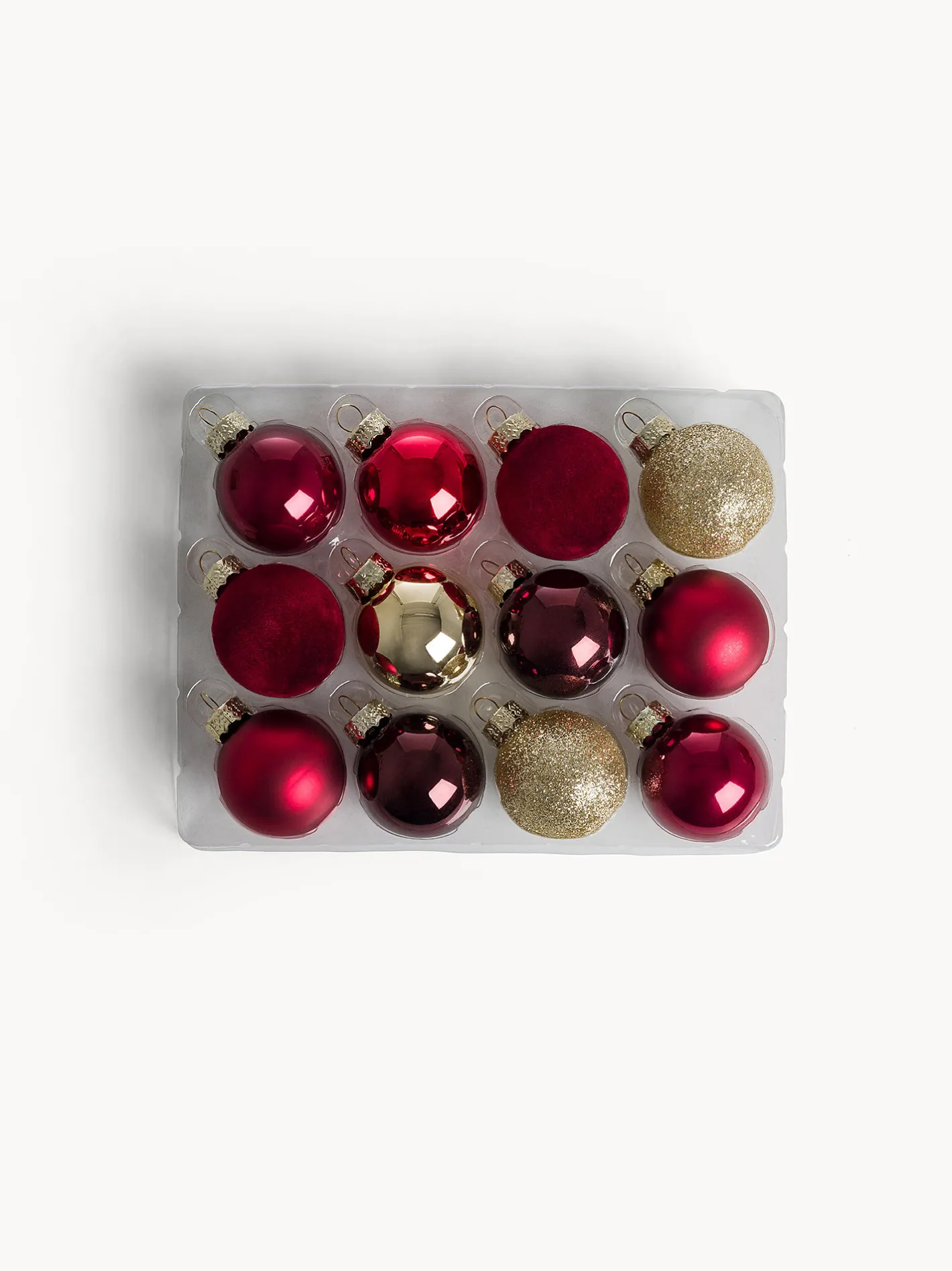 coincasa Palline|Set di 16 sfere decorazione per albero miste Rosso