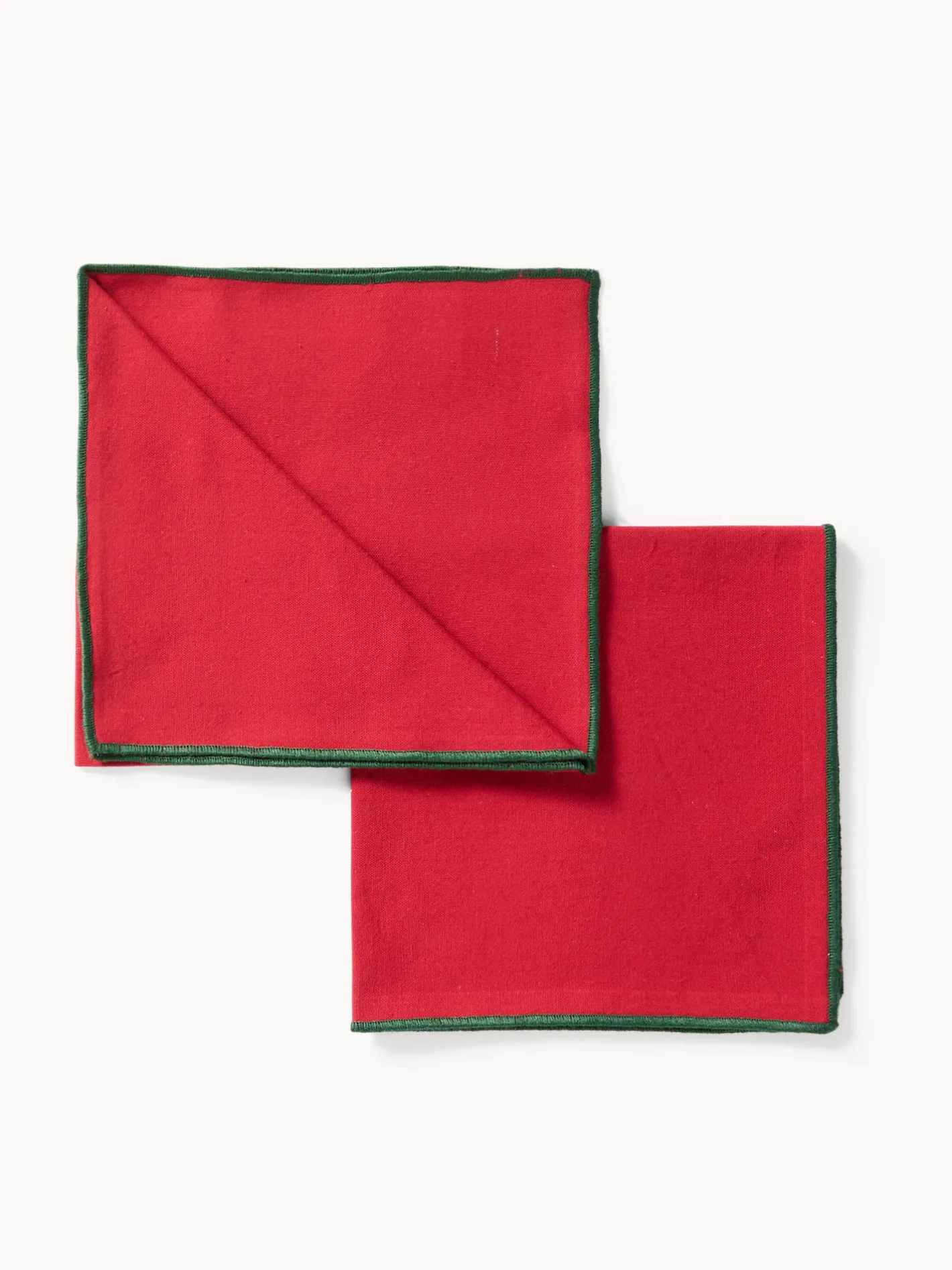 coincasa Tovaglie E Tovaglioli|Tovaglie E Runner Natalizi|Set di 2 tovaglioli in puro cotone con overlock a contrasto Blu