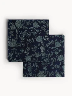 coincasa Biancheria Da Tavola|Tovaglie E Tovaglioli|Set di 2 tovaglioli in puro cotone stampa block print Blu