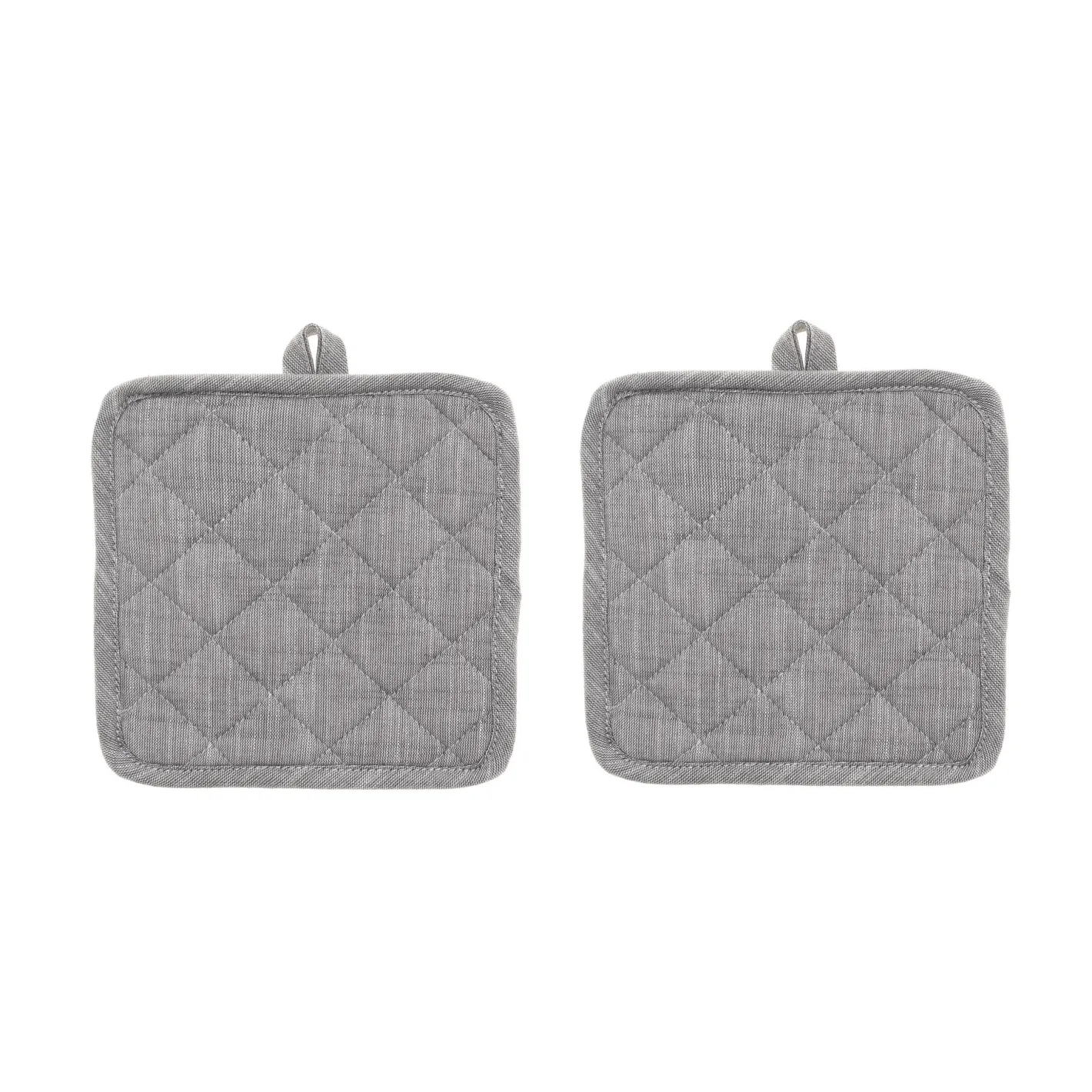 coincasa Biancheria Da Tavola|Presine E Guanti Da Cucina|Set due presine mèlange a trama fiammata Grigio