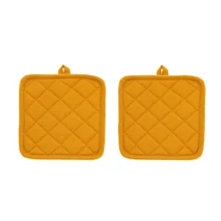 coincasa Biancheria Da Tavola|Presine E Guanti Da Cucina|Set due presine mèlange a trama fiammata Giallo ocra