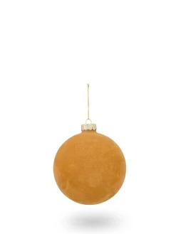 coincasa Palline|Sfera in vetro decorata a mano effetto velluto Giallo